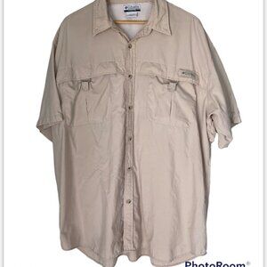 COLUMBIA PFG Fishing Short Sleeve Button Up Shirt with Pockets Mens Size XL